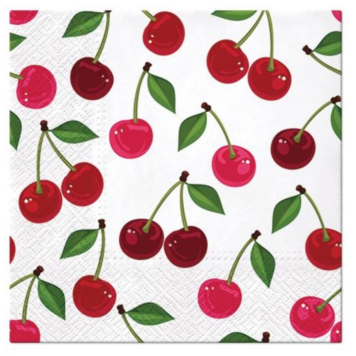 Decoupage szalvéták Cherries Pattern - 1 db