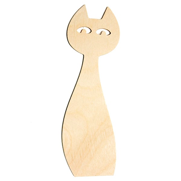 Fa könyvjelző - macska