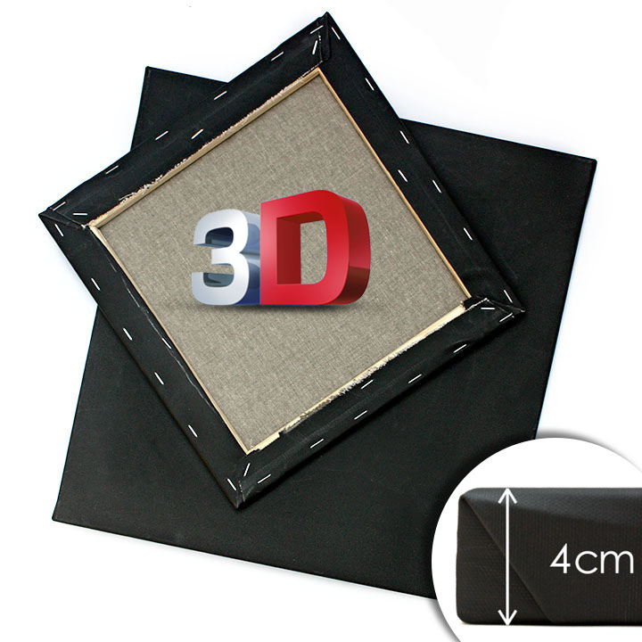 3D hatású PROFI fekete feszített vászon - több méret