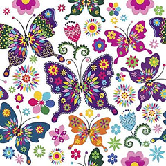 Decoupage szalvéta - Színes pillangók - 1db