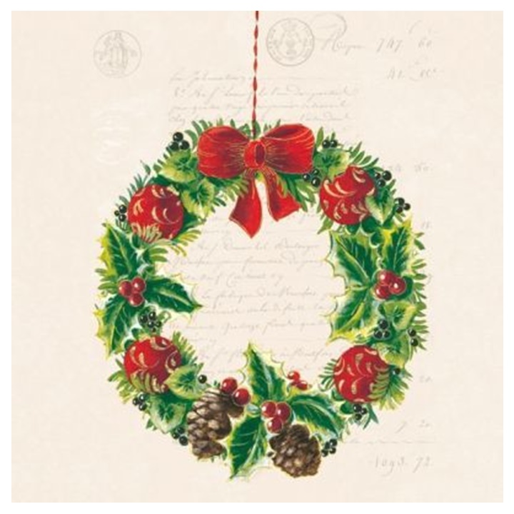 Decoupage szalvéta Christmas Wreath  - 1 db
