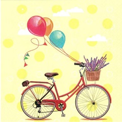 Decoupage szalvéták Bicycle with Balloons - 1 db