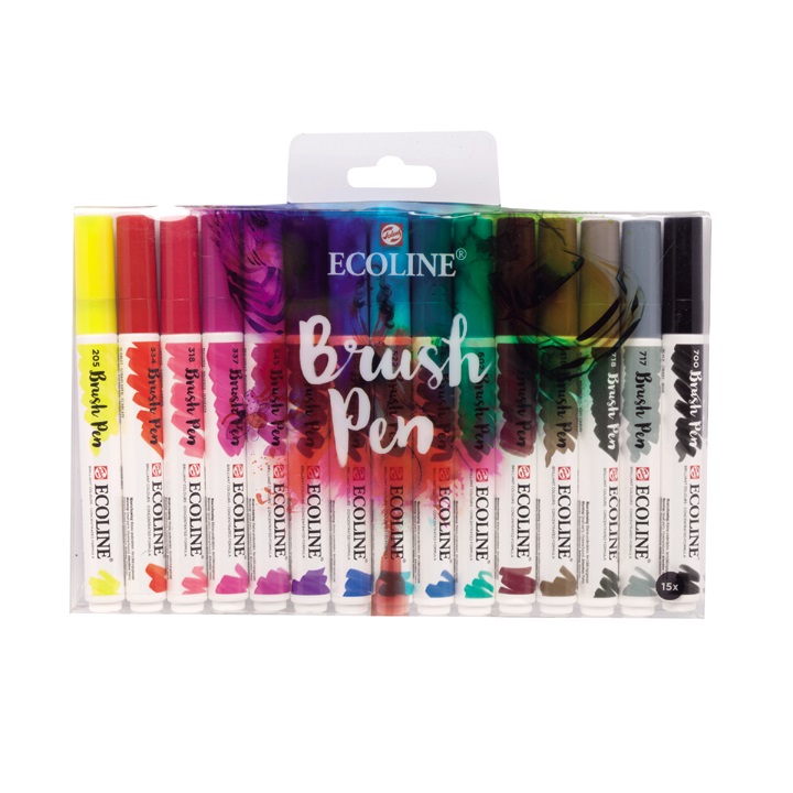 Ecoline Brush Pen akvarell tollak / 15 részes készlet