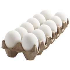 Fehér műnayag tojások - 12 db / 6 cm