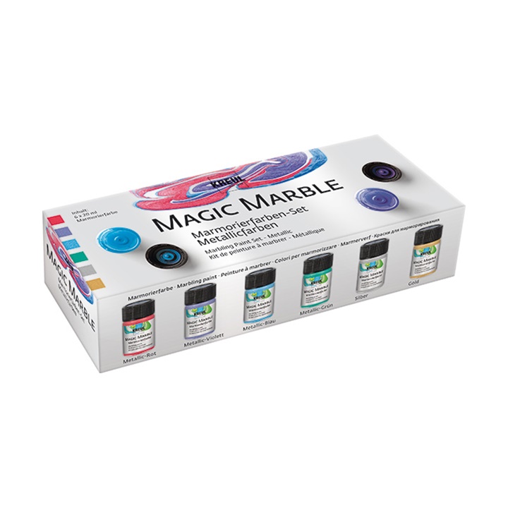 Festék készlet márványozásra Kreul Magic Marble Metallic 6x20 ml