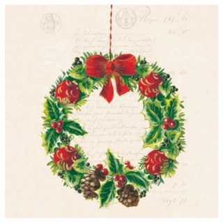 Decoupage szalvéta Christmas Wreath  - 1 db