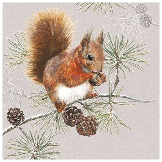 Decoupage szalvéta Squirrel in Winter - 1 db
