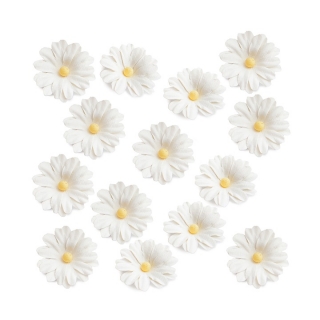 Fehér virágok papírbol - 14 db
