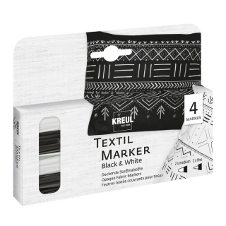 Textil filctollak Black and White 4 ks - KREUL