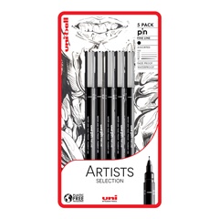 Készlet UNI PIN markerek fineliner Artist Selection 5 db